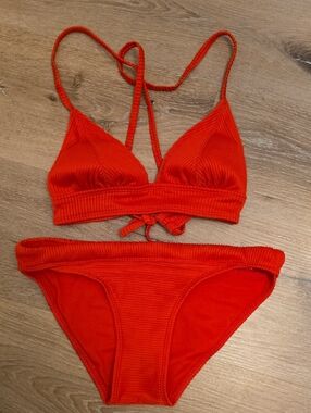 Ribbed Red Bikini Set - Two Piece Swimsuit